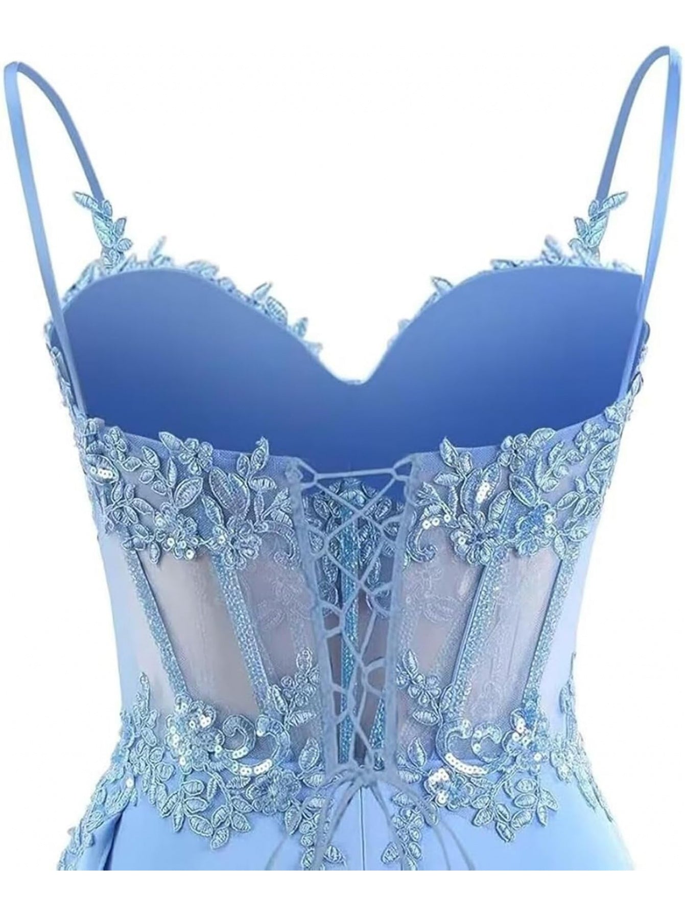BUCHUCA Teen Homecoming Dress – Lace Applique Corset Satin Mini Cocktail Dress