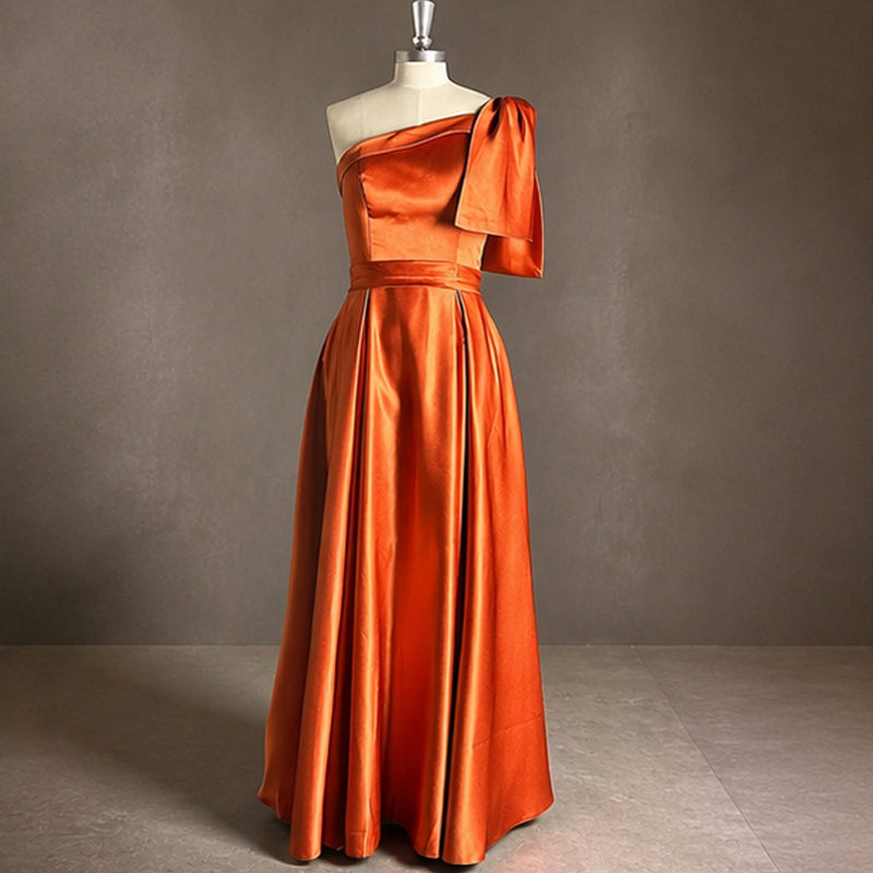 BUCHUCA Celeste One-Shoulder Satin Gown