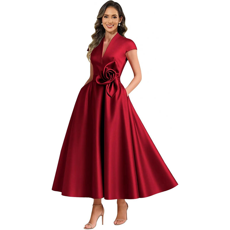 BUCHUCA Evelyn Satin Ruffle Gown