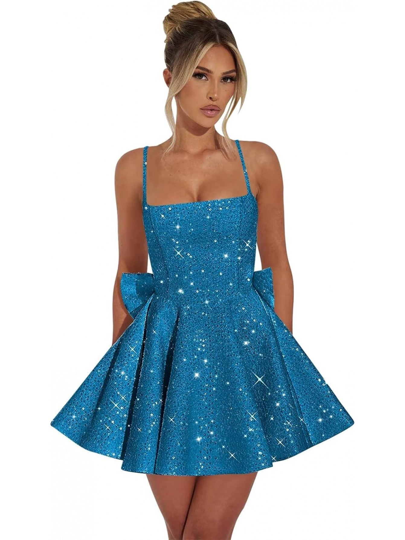BUCHUCA Stella Sequin Bow Mini Dress