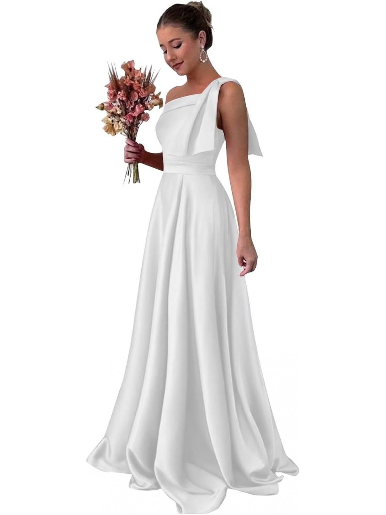 BUCHUCA Celeste One-Shoulder Satin Gown