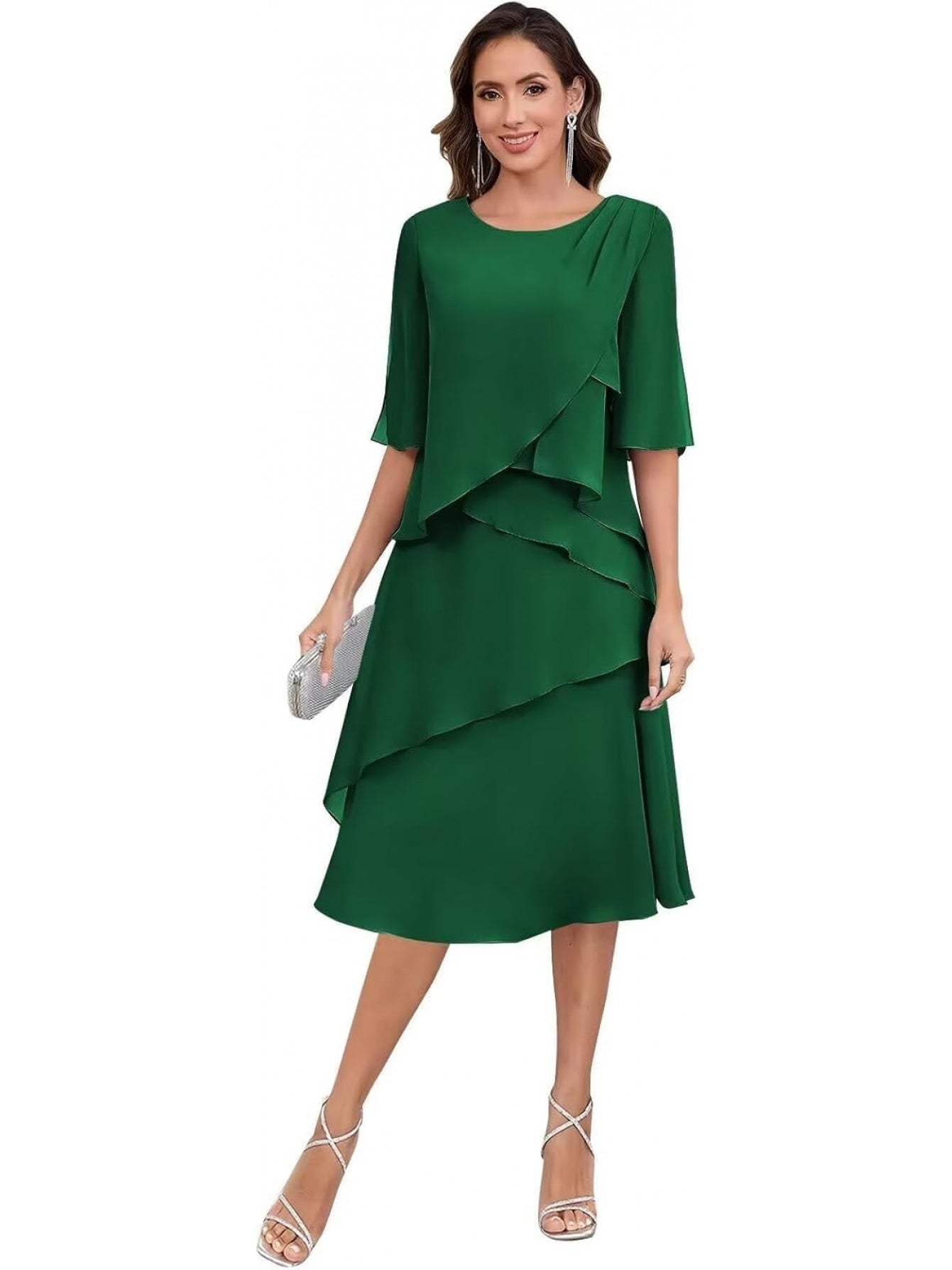 BUCHUCA Victoria Chiffon Tea-Length Dress