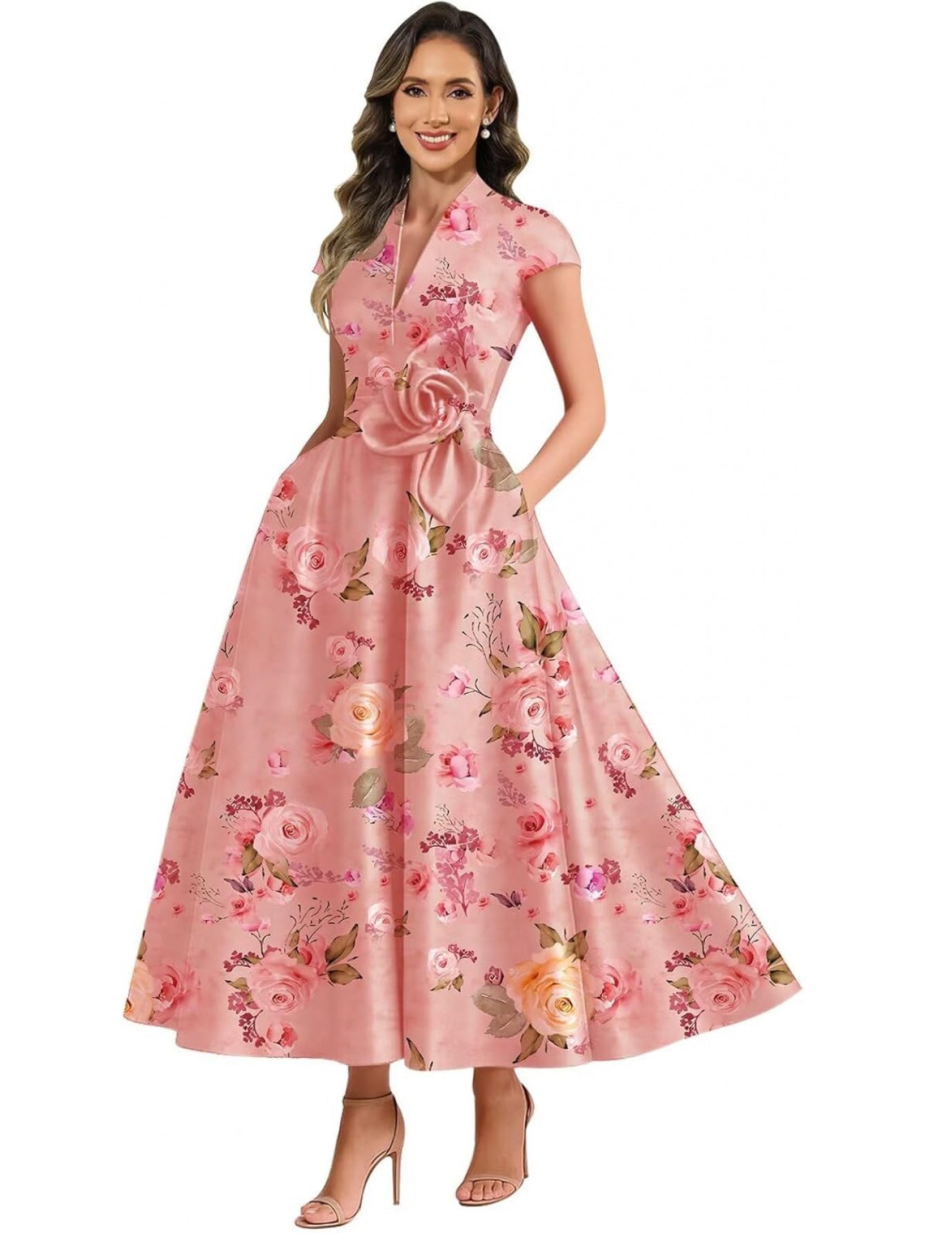 BUCHUCA Evelyn Satin Ruffle Gown