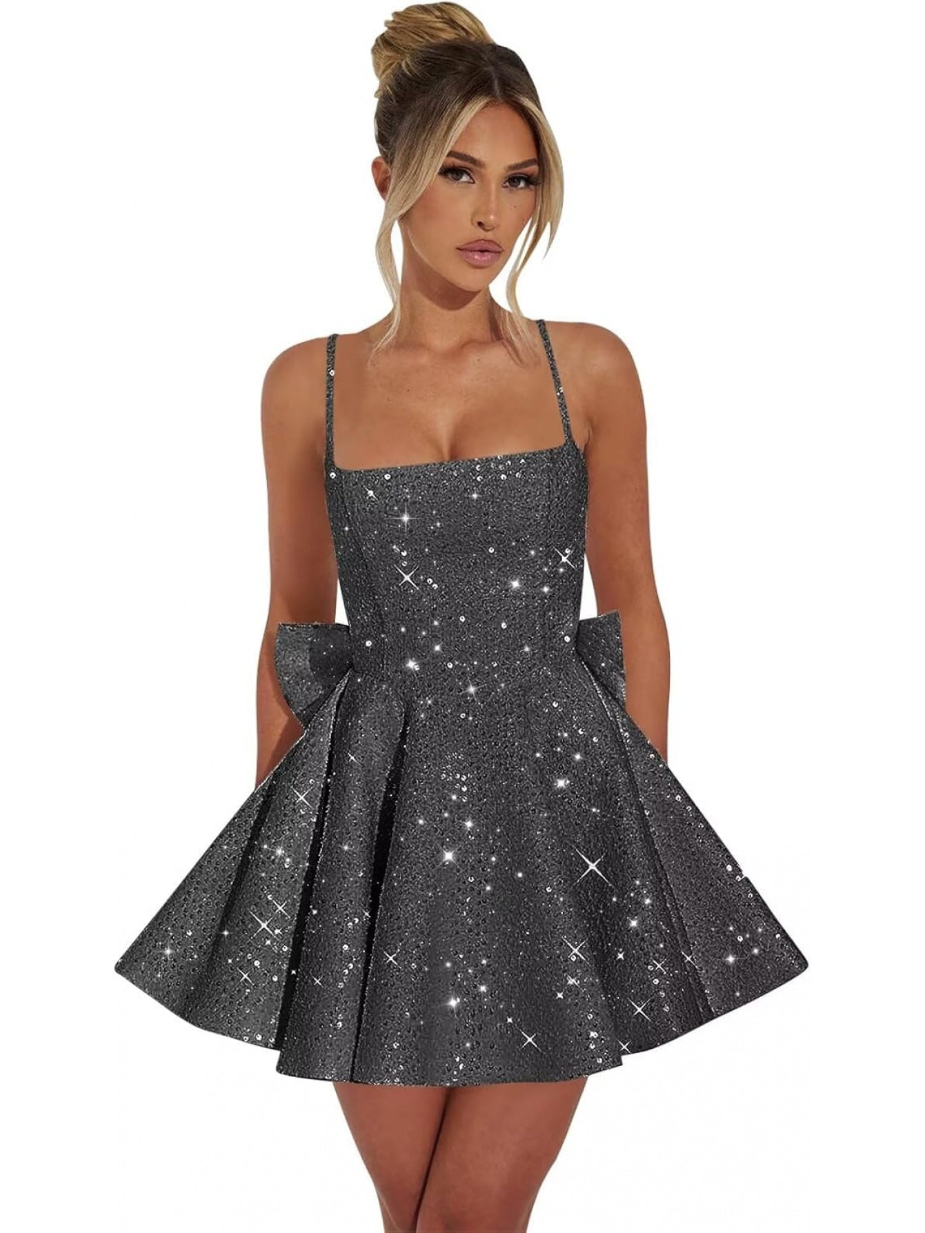 BUCHUCA Stella Sequin Bow Mini Dress