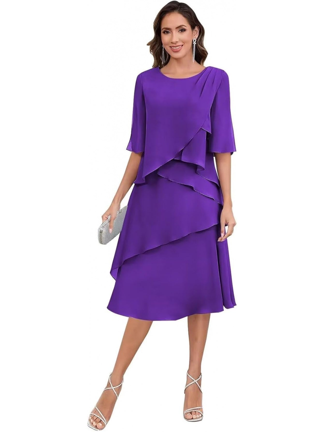 BUCHUCA Victoria Chiffon Tea-Length Dress