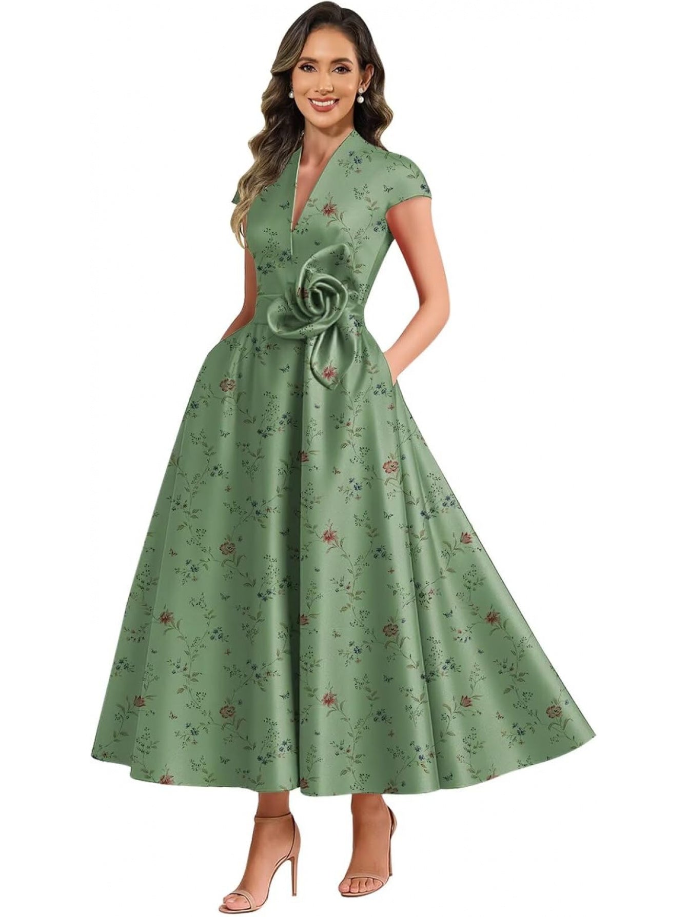 BUCHUCA Evelyn Satin Ruffle Gown