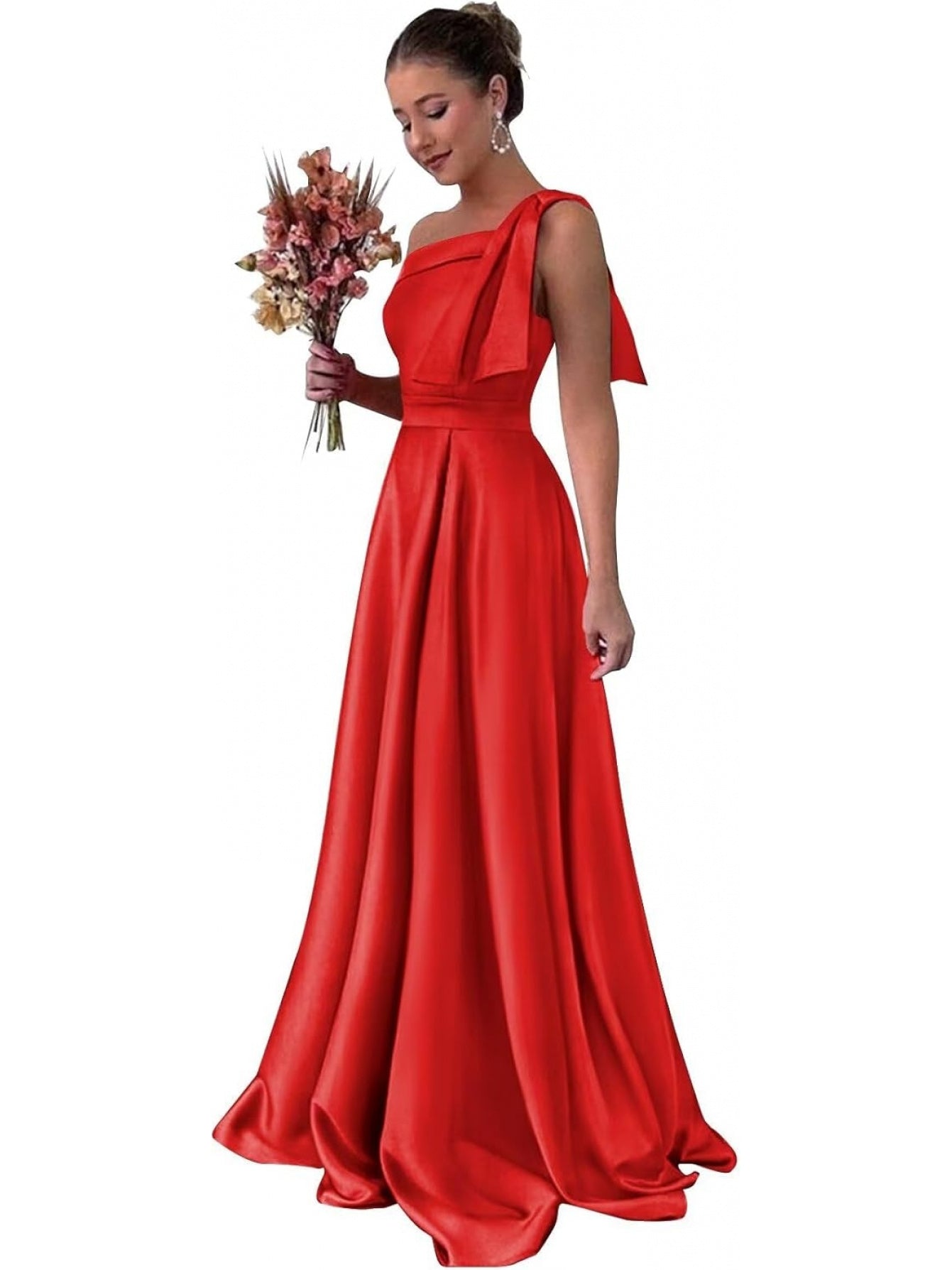 BUCHUCA Celeste One-Shoulder Satin Gown