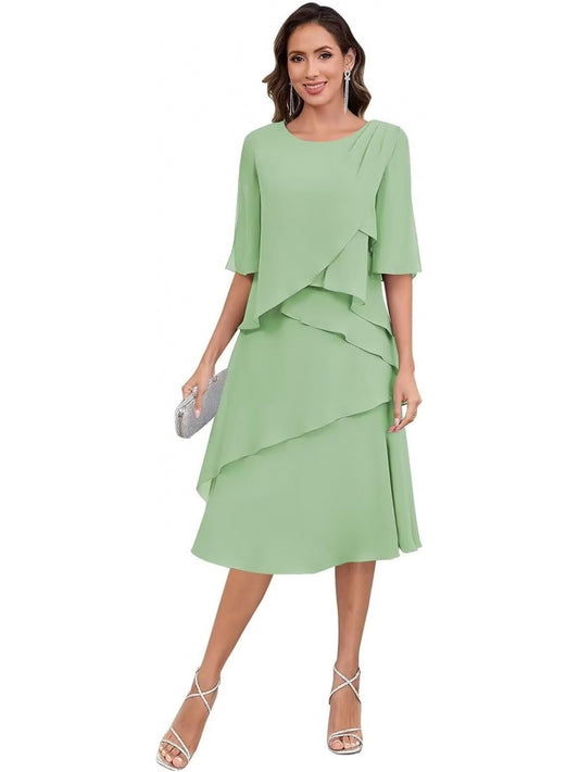 BUCHUCA Victoria Chiffon Tea-Length Dress