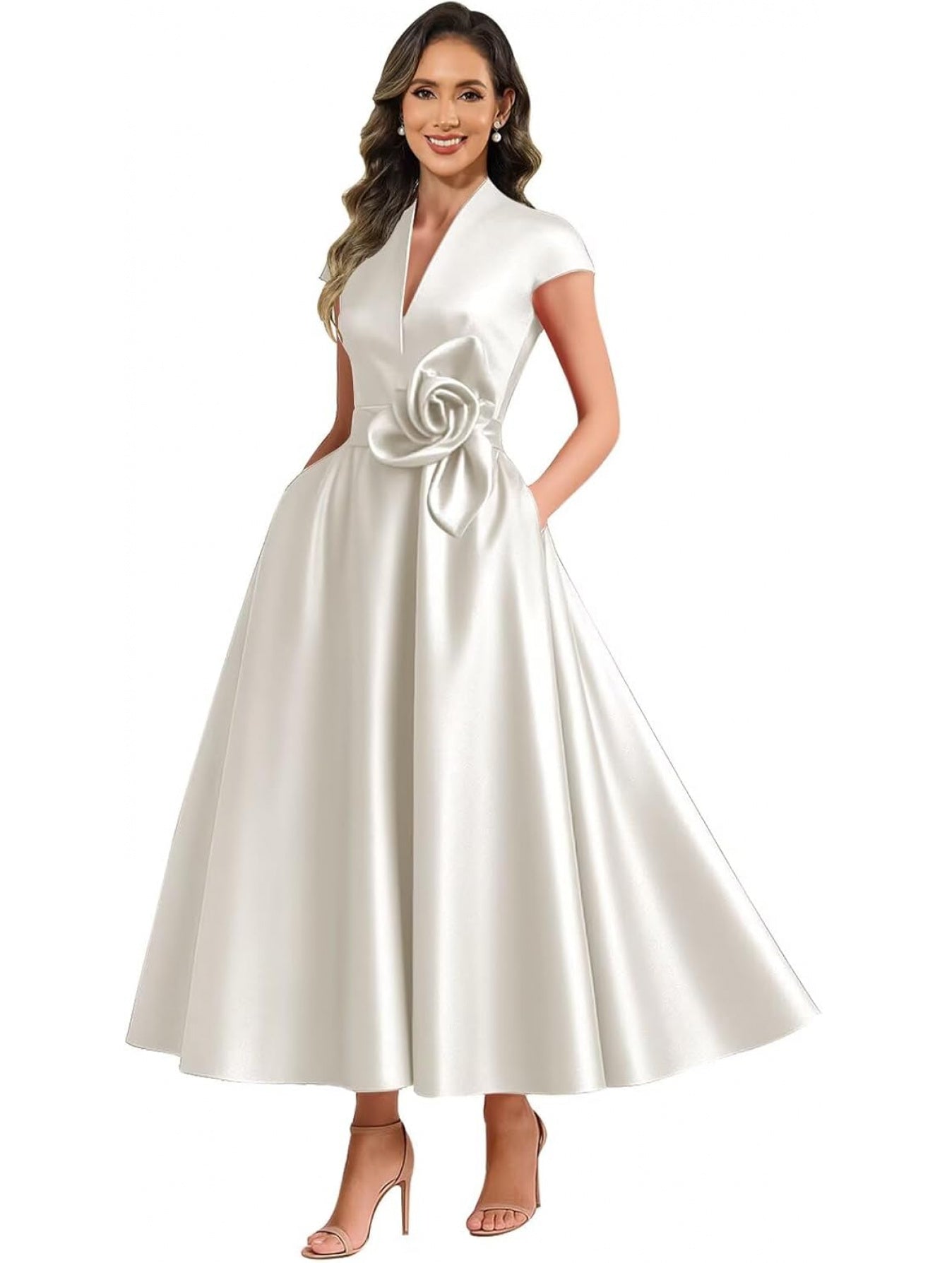 BUCHUCA Evelyn Satin Ruffle Gown