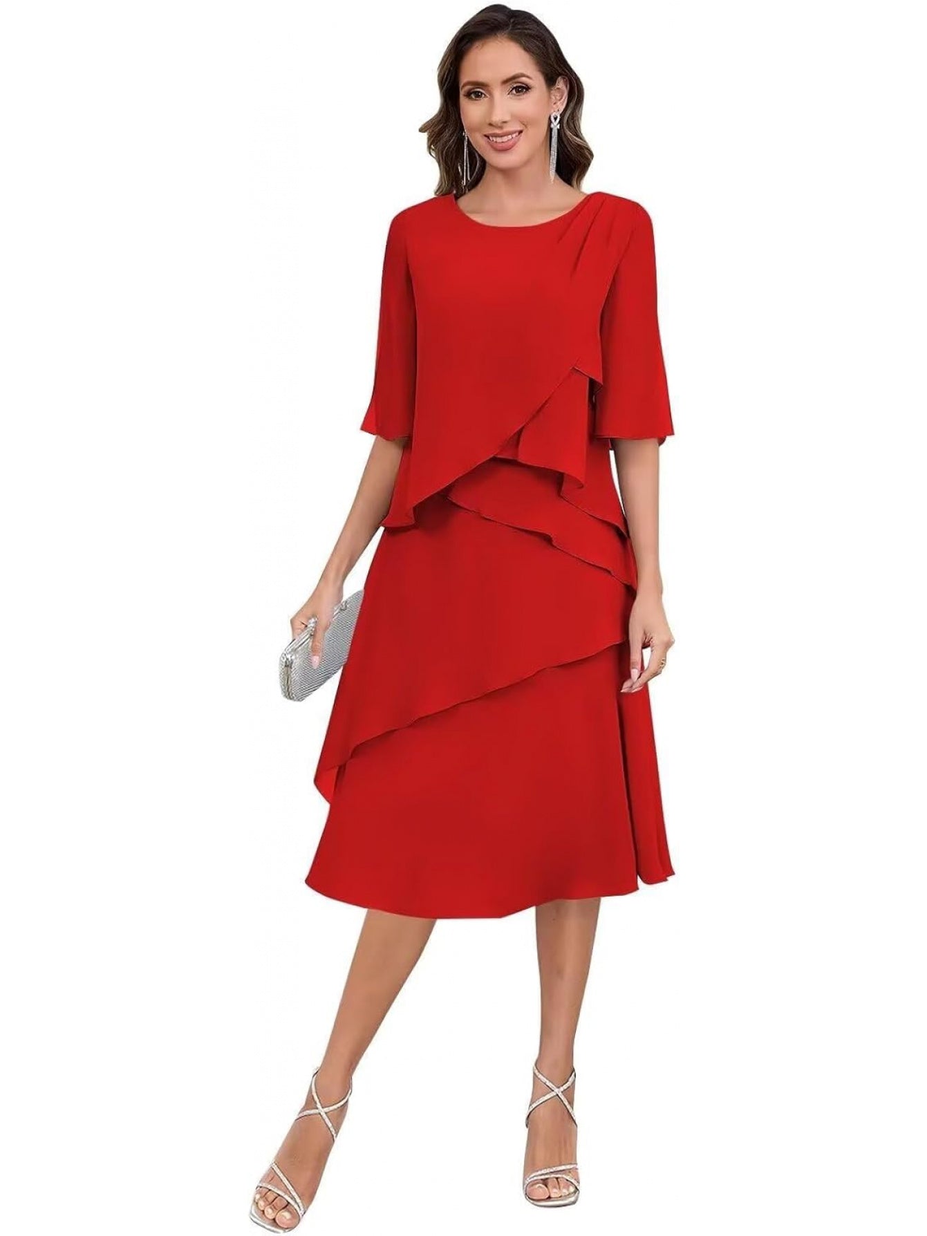 BUCHUCA Victoria Chiffon Tea-Length Dress