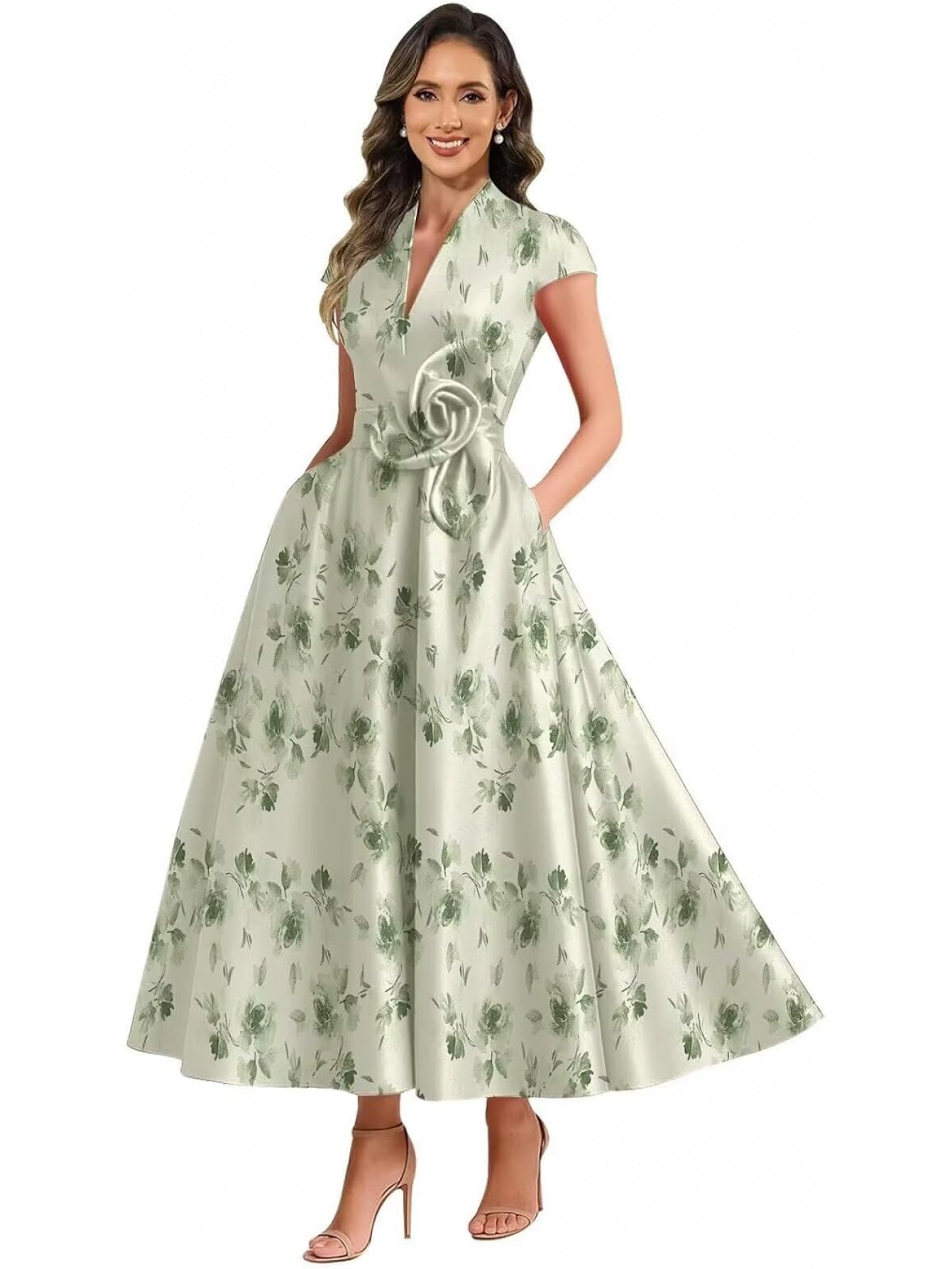 BUCHUCA Evelyn Satin Ruffle Gown