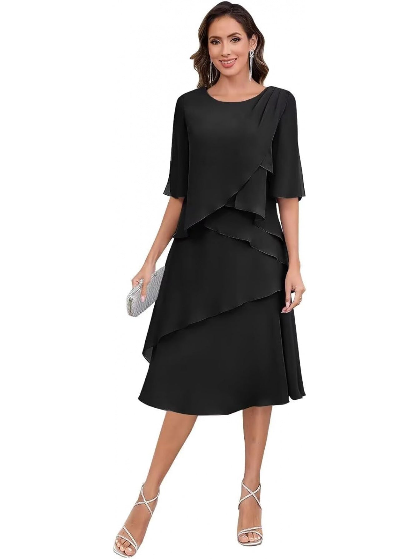 BUCHUCA Victoria Chiffon Tea-Length Dress