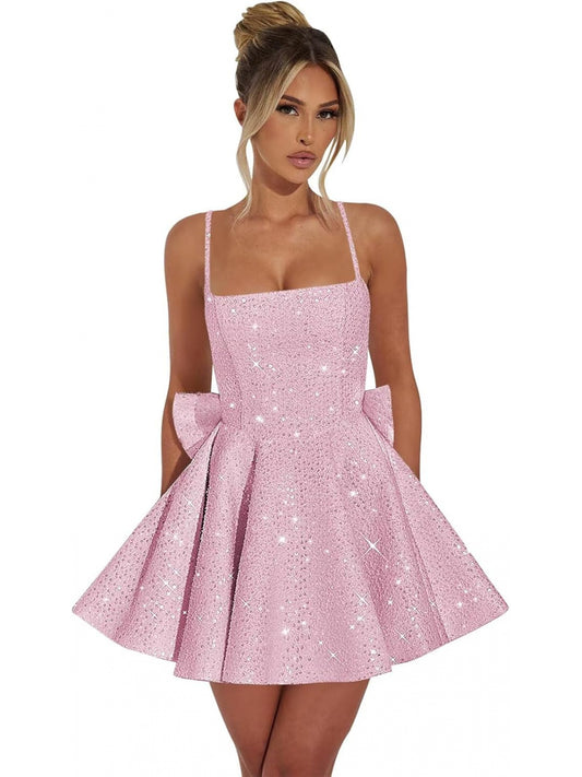 BUCHUCA Stella Sequin Bow Mini Dress