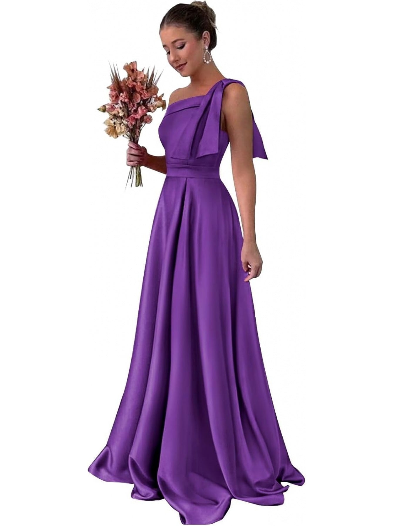 BUCHUCA Celeste One-Shoulder Satin Gown
