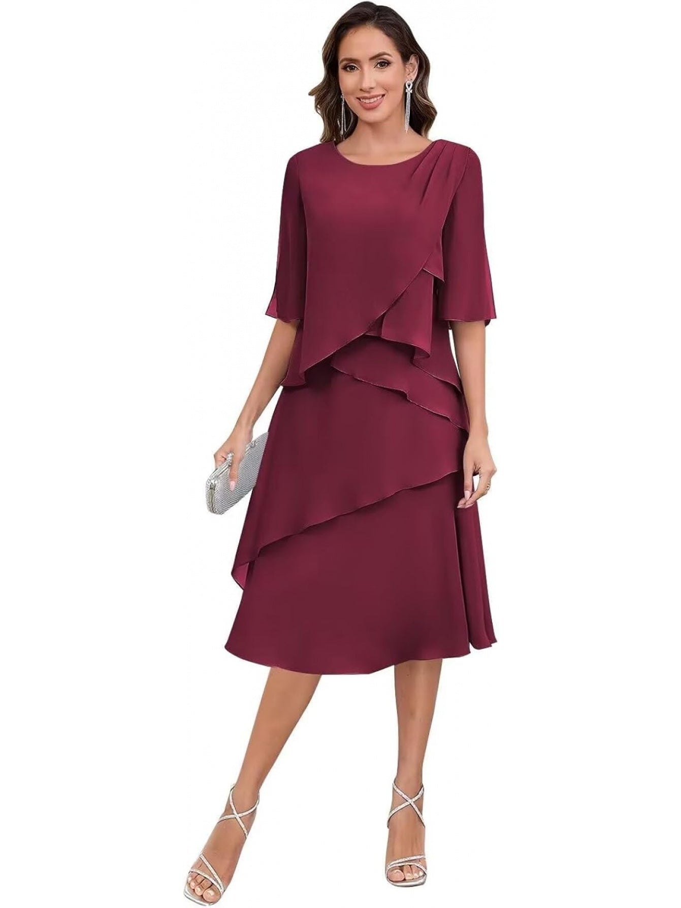 BUCHUCA Victoria Chiffon Tea-Length Dress
