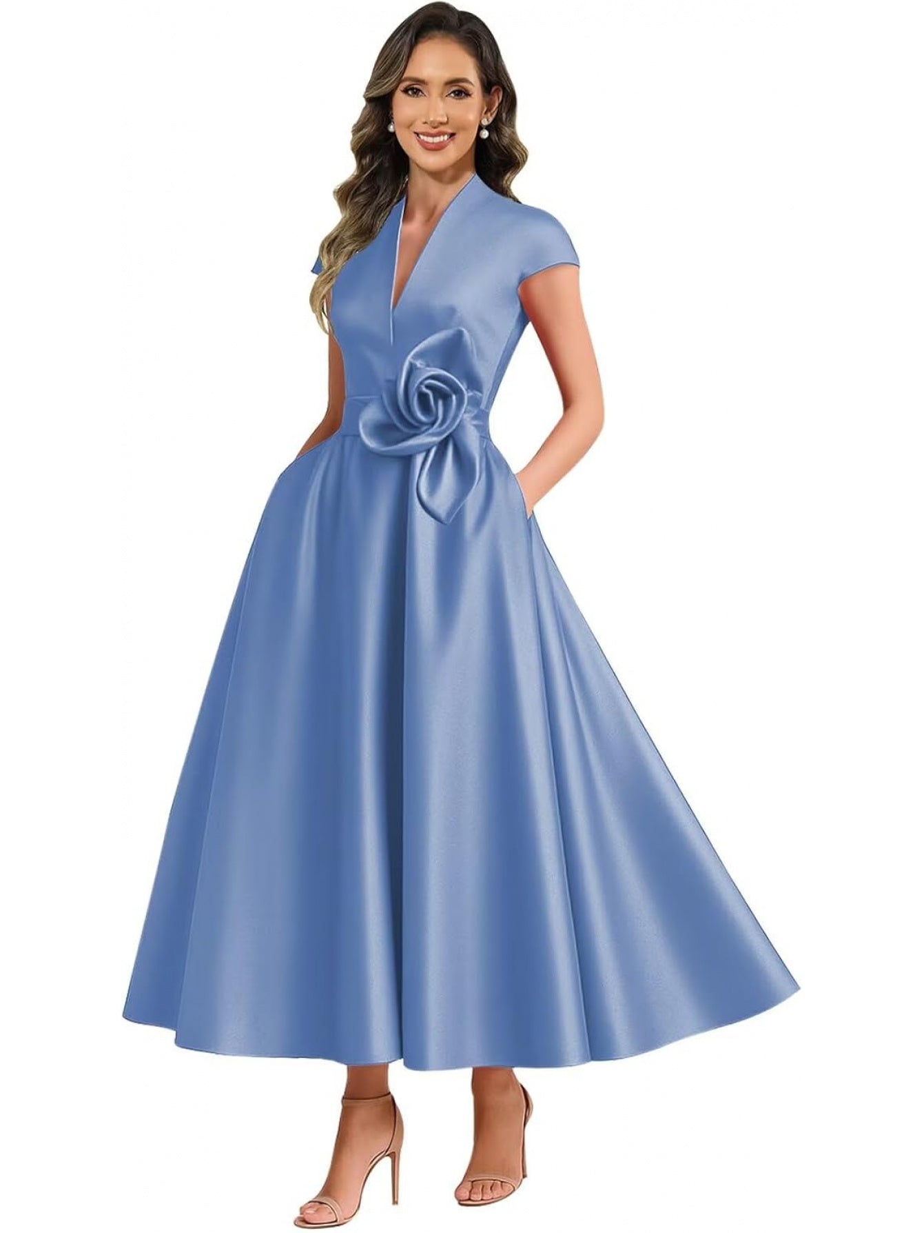 BUCHUCA Evelyn Satin Ruffle Gown