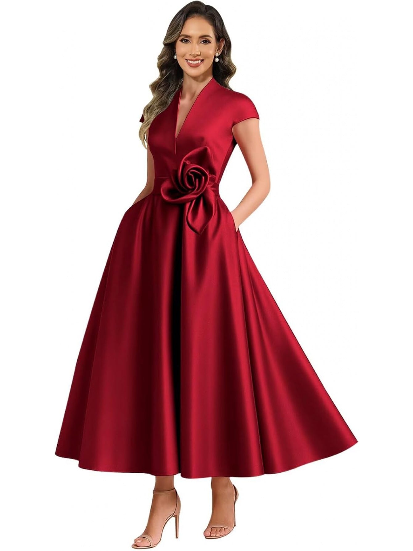 BUCHUCA Evelyn Satin Ruffle Gown