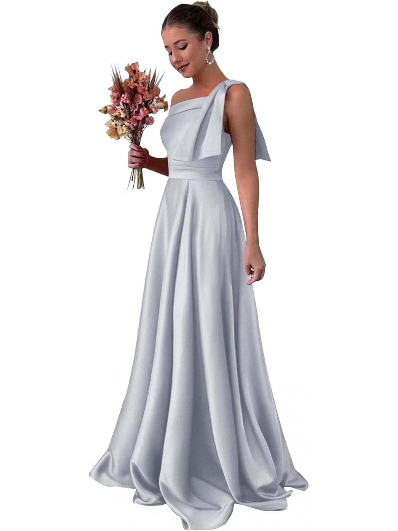 BUCHUCA Celeste One-Shoulder Satin Gown