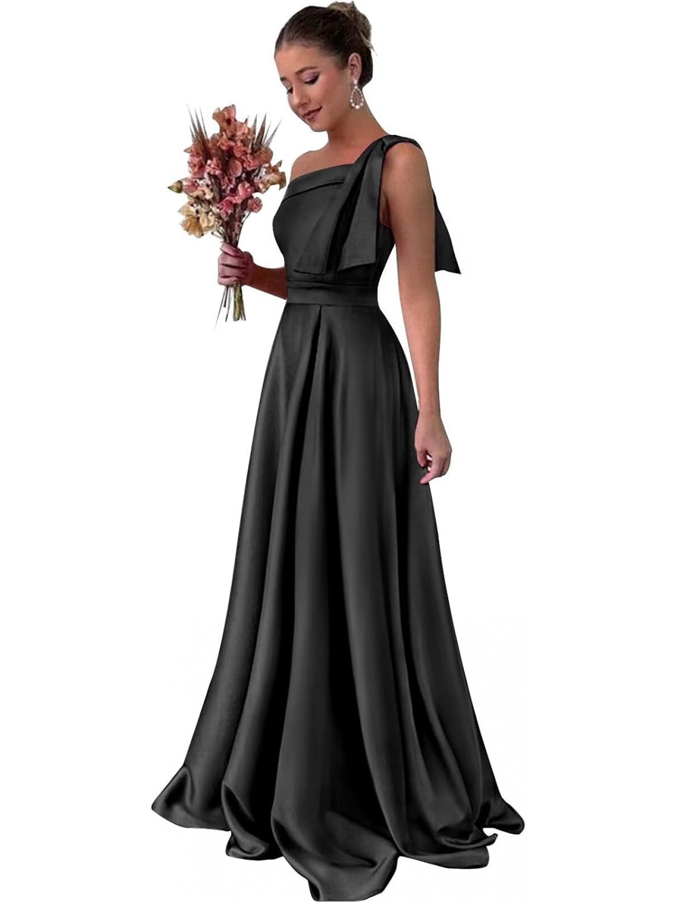BUCHUCA Celeste One-Shoulder Satin Gown