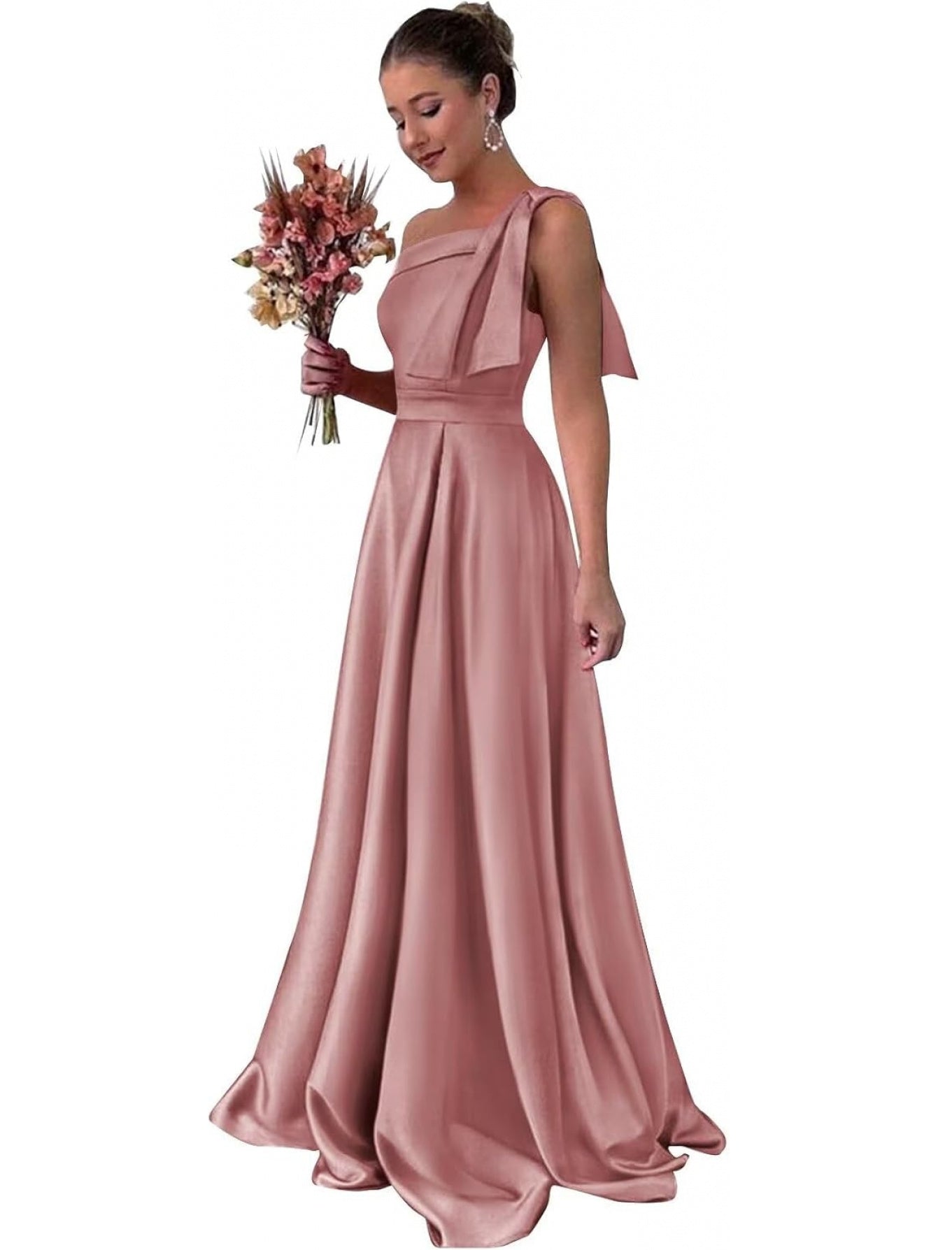 BUCHUCA Celeste One-Shoulder Satin Gown