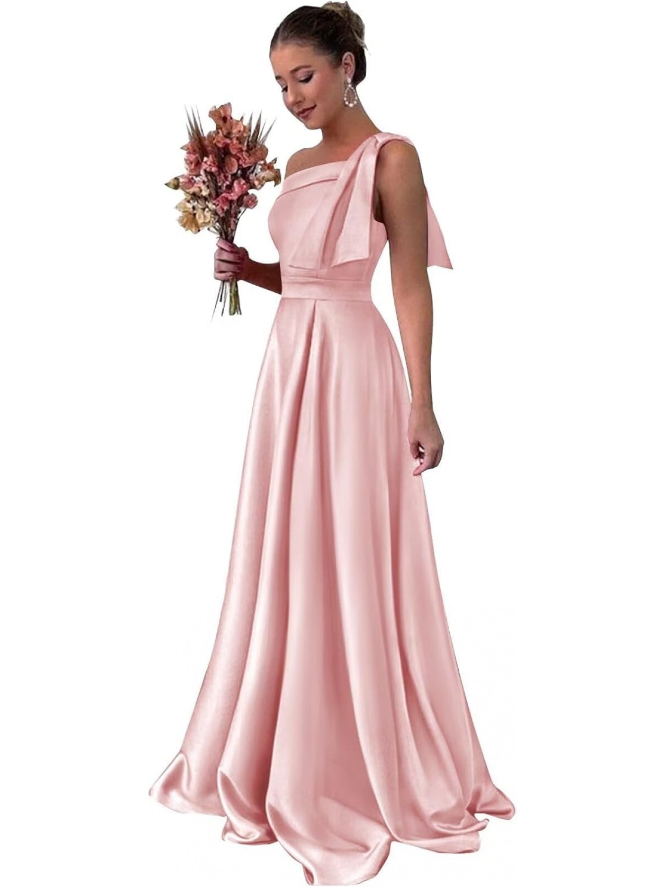 BUCHUCA Celeste One-Shoulder Satin Gown