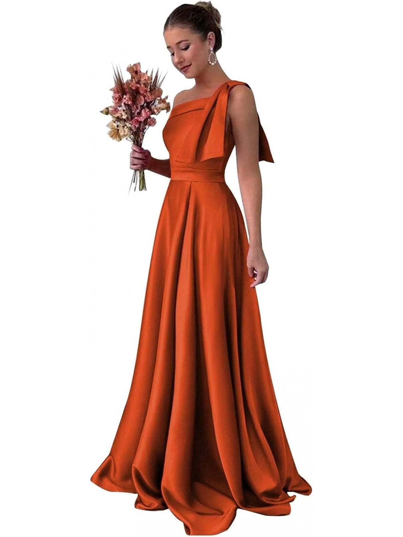 BUCHUCA Celeste One-Shoulder Satin Gown